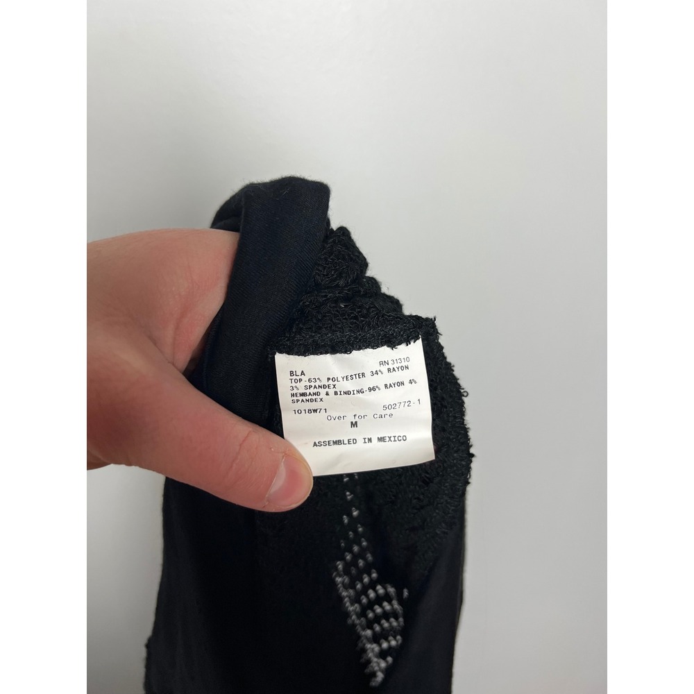 A. Byer Womens‎ Size Medium Black Pointelle Mesh Side Tie Knit Top NWT - Picture 6 of 7